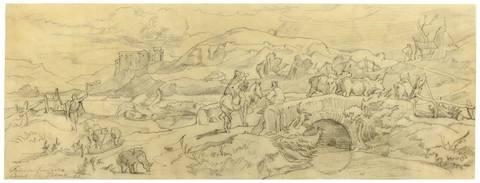 SZENE AN EINER BRÜCKE IN DER CAMPAGNA