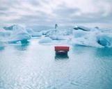 Jökulsárlón, glacial lagoon of the Vatnajökull Glacier, from the series “The Red Couch , A Portrait of Europe , Iceland - Horst Wackerbarth