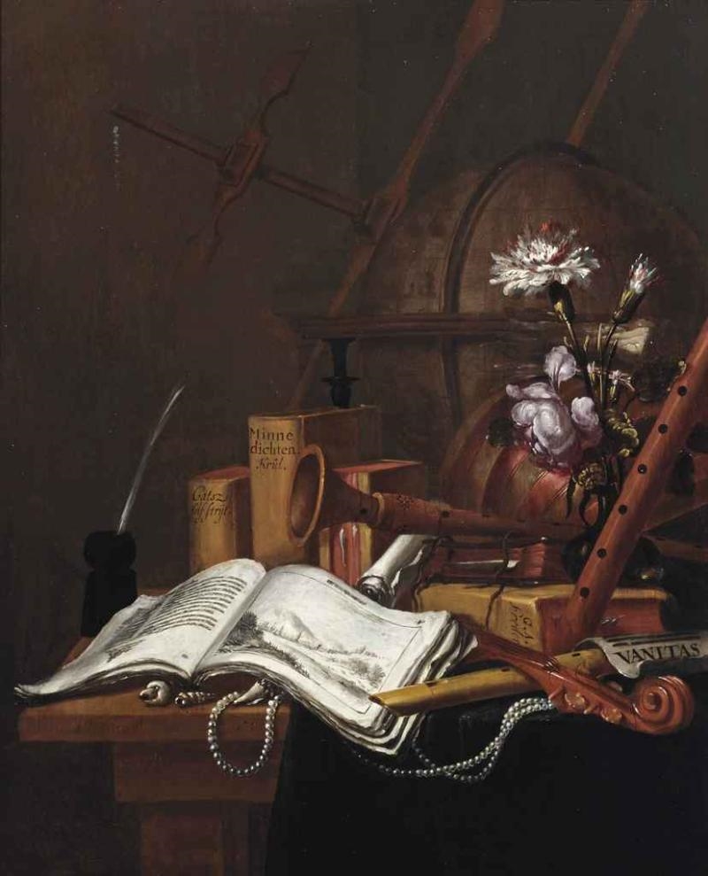 Vincent Laurensz van der Vinne I | A vanitas still life with an ...