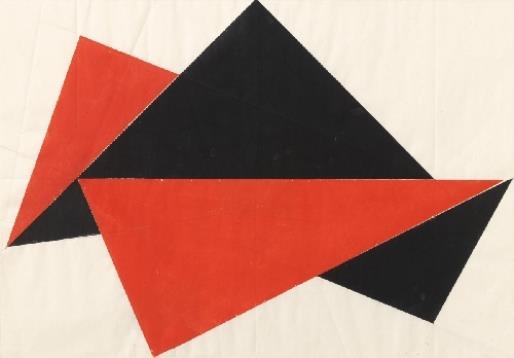 (Faltung Schwarz--Rot) by Hermann Glöckner, 1971