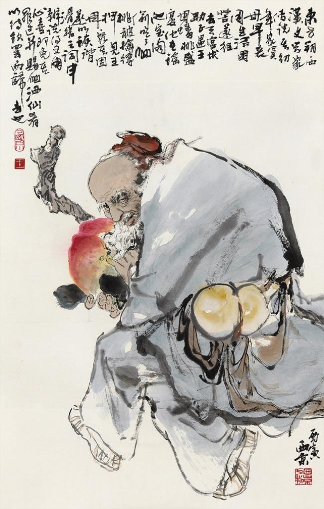 Portrait of Dongfang Shuo by Wang Xijing, 1986
