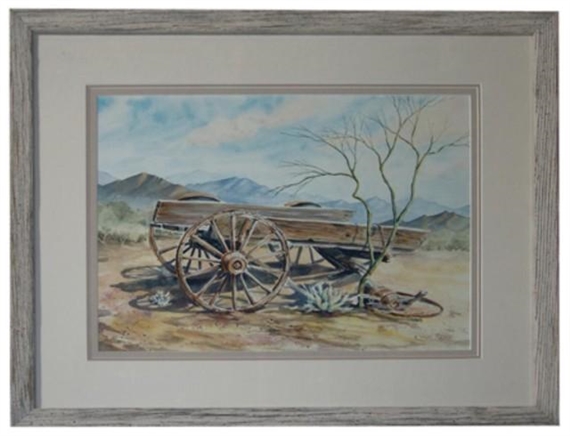 Old broken down wagon in the desert by Vikki Reed, Late 1900s