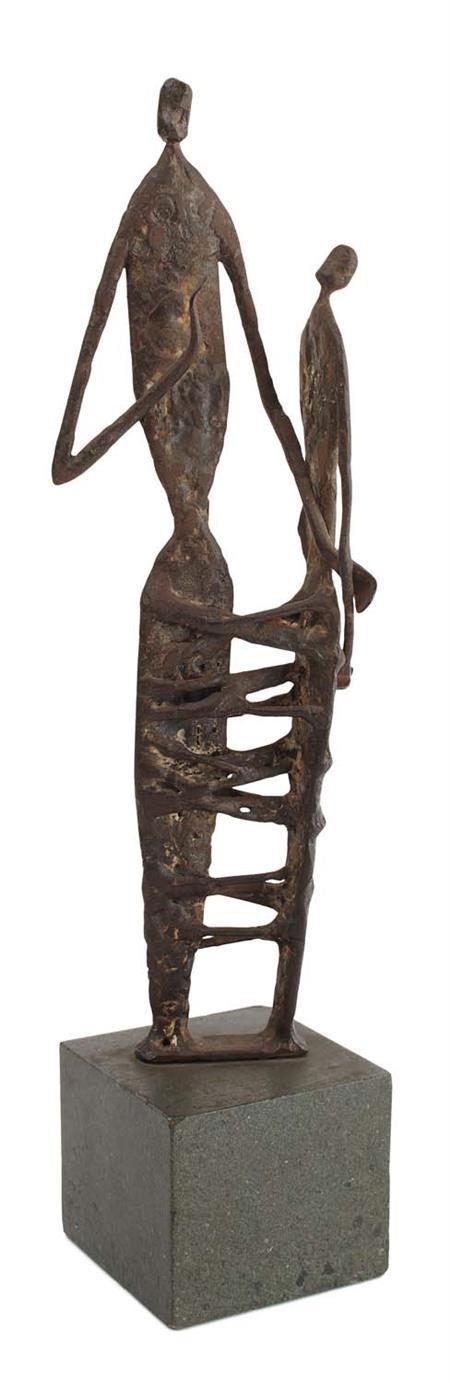 Artwork by Ronald Pope, FIGURE GROUP, Made of patinated wrought steel