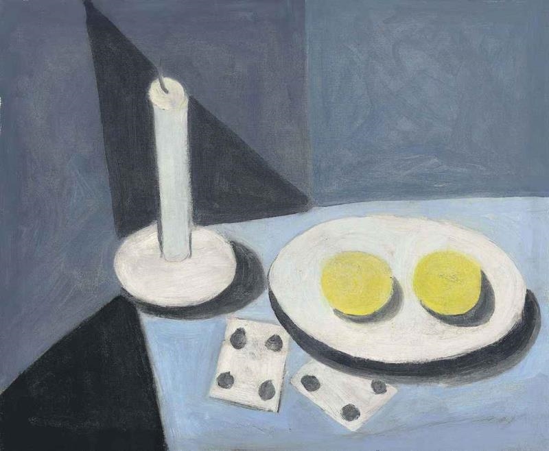 Artwork by William Scott, Still Life with Candle, Made of oil on canvas