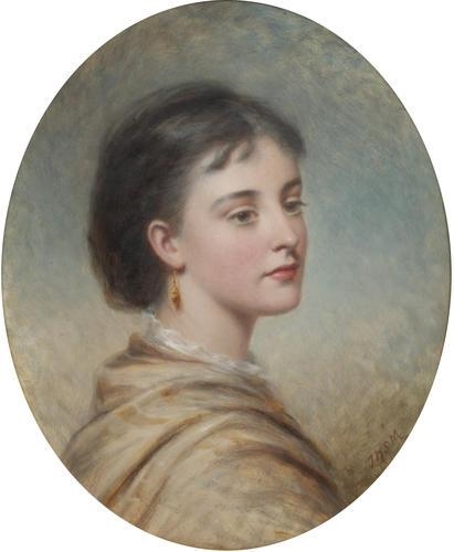 Portrait of a young lady by Joshua Hargrave Samms Mann