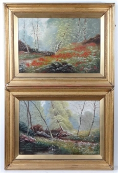 A Pair: Driving sheep through the wood - J. Owen