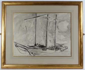 Marine portrait of a 3 masted boat - Paul Mayer
