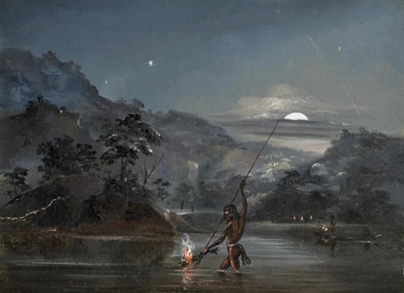 Thomas Balcombe | Aborigines Fishing by Torchlight | MutualArt