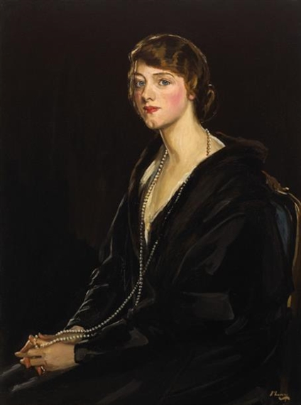 PORTRAIT OF MRS E. BOWEN-DAVIES by John Lavery, 1923