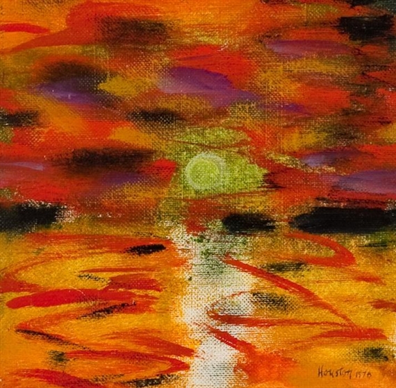 Sunset over the lake 1 by John Houston, 1970