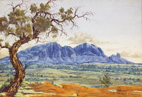 Image result for Albert Namatjira painting of Mt. Sonder pics.