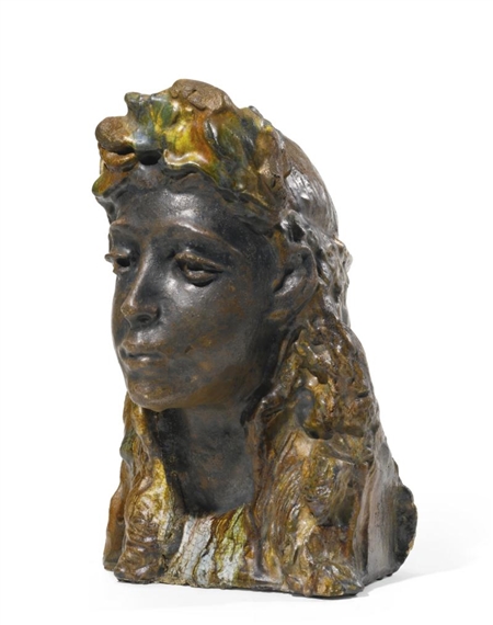 GIRL WITH A WREATH by Mikhail Vrubel, circa 1898