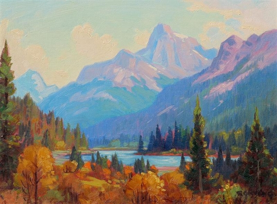 MOUNTAIN AND RIVER LANDSCAPE by Roland Gissing