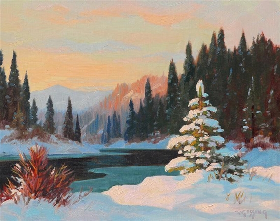 WINTER SUNSET by Roland Gissing