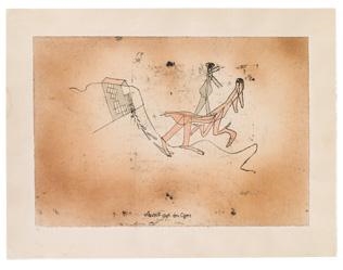 Ausritt auf dem Oger (new version) by Paul Klee, 1925