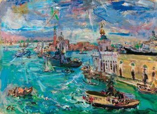 Venice, Bacino di San Marco by Oskar Kokoschka, 1948