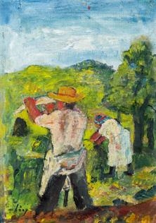 Couple at the harvest by Wilhelm Thöny, circa 1923