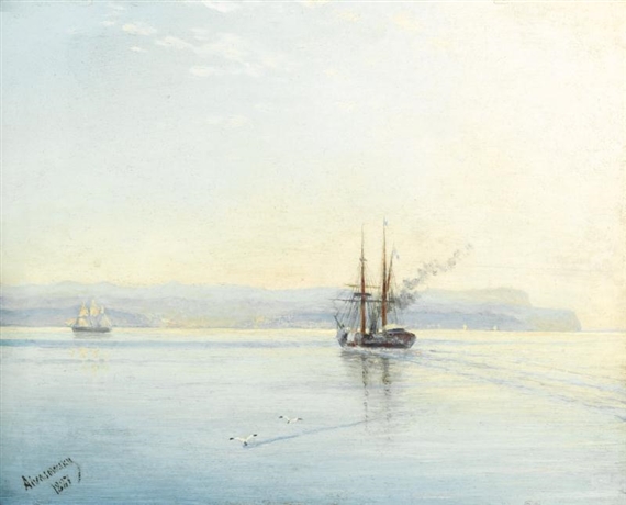 STEAMER RETURNING HOME by Ivan Aivazovsky, 1887