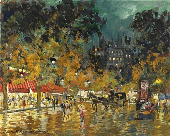 PARIS NIGHT SCENE by Konstantin Alexeyevitch Korovin, 1912
