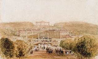 Schoenbrunn Castle and Gloriette by Rudolf von Alt, 1844