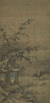 2 Works: Scholars in the Pavilions - Ren Renfa