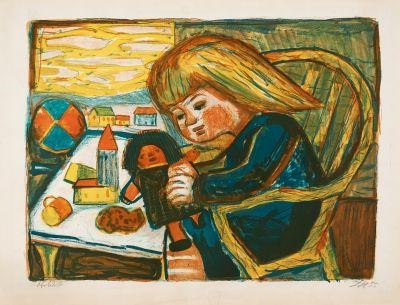 Child Playing by Otto Dix, 1955