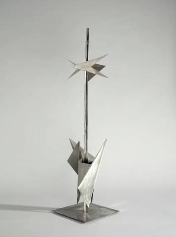MAST MIT ZWEI FALTUNGSZONEN (MODELL) by Hermann Glöckner, 1975