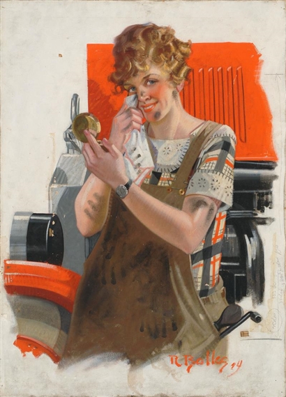 Original illustration for a cover of Collier's magazine by Reginald F. Bolles, 1924