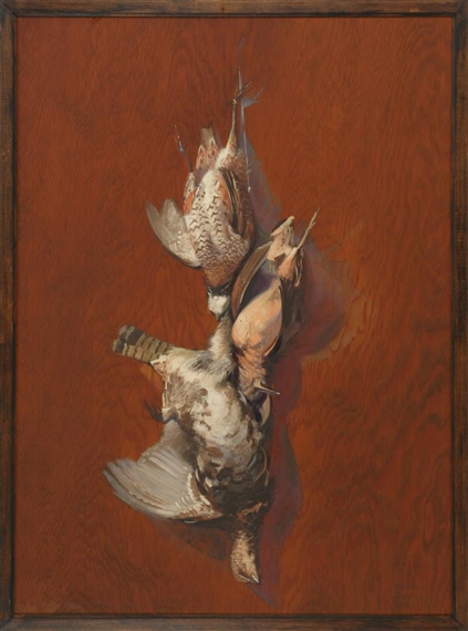 Hanging game including a woodcock by Reginald F. Bolles