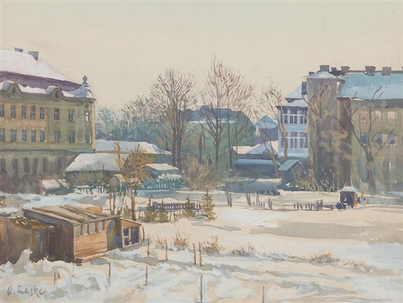 Winter in the Suburbs by Oskar Laske, 1930