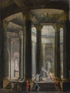 Burnt offering in a temple by Ludwig Kohl, 1815