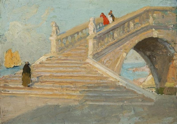 Bridge over river Schiovenetti, Venice by E. Phillips Fox