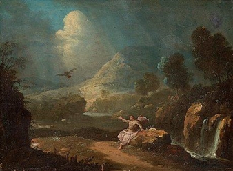 Landscape with St. John by Gabriel Perelle