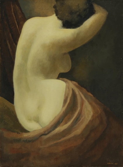 NU DE DOS, DRAPERIE ROSE by Gustave Buchet, 1947
