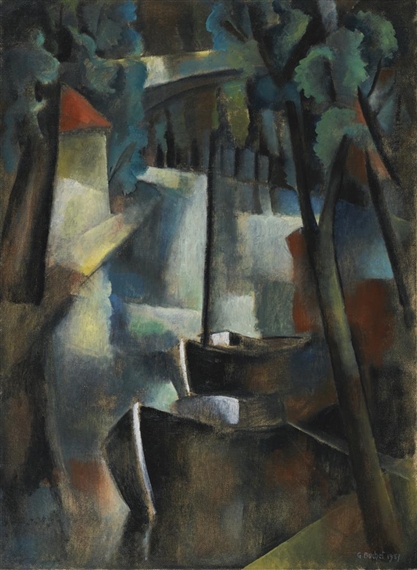 CRÉPUSCULE SUR LE CANAL by Gustave Buchet, 1957