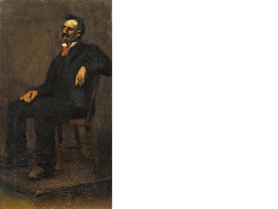 Seated Gentleman with Red Tie by Edward Hopper, circa 1901