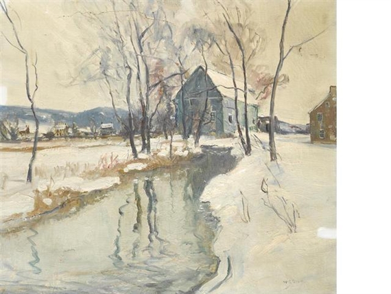 Mill at Hellertown by Walter Emerson Baum, 1934