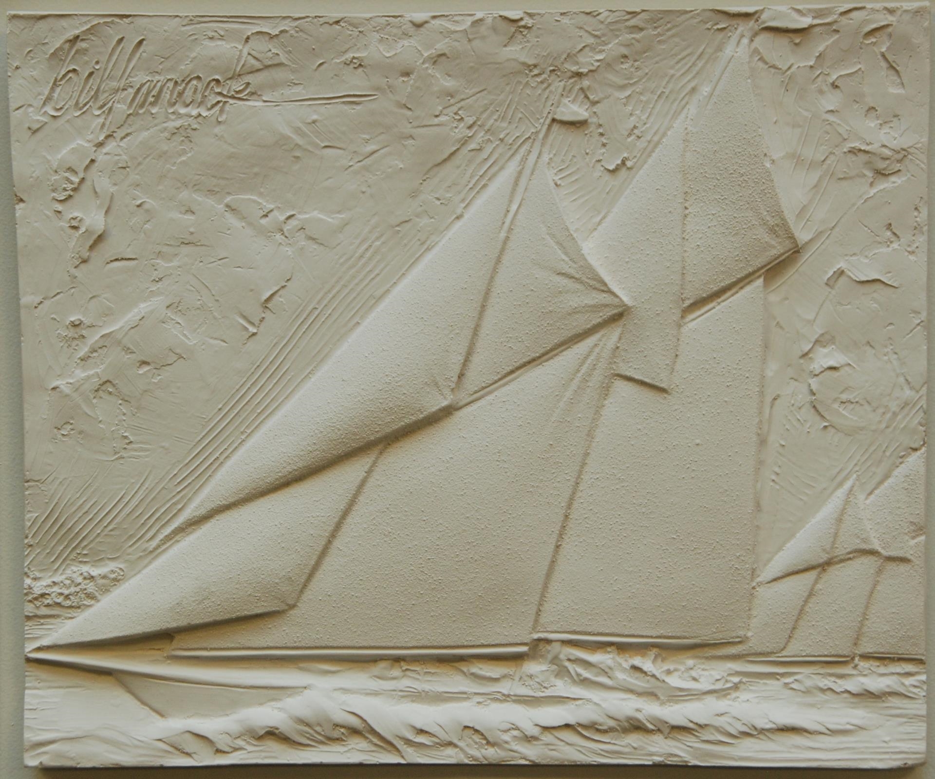 Artwork by Bill Mack, Challenge, Made of bonded sand white plaque