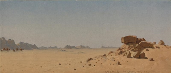 THE DESERT AT ASSOUAN, EGYPT by Sanford Robinson Gifford, 1869