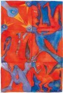 Artwork by Jean Loup Msika, Cadavre esquis Rouge sur bleu, Made of watercolor on paper