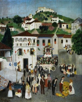 Street scene in Feast Day - Francis Smith