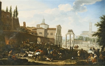 ROME, A VIEW OF THE CAMPO VACCINO - Jacob de Heusch