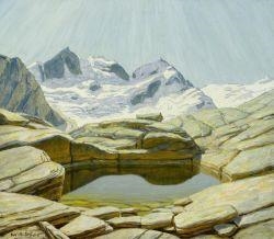 Midday (view of Piz Bernina and Piz Roseg in the midday sun) by Erich Erler-Samaden