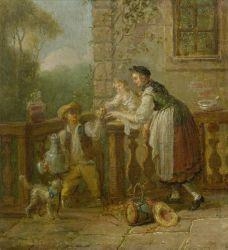 Gallant scene on a balcony - Sigmund Freudeberg