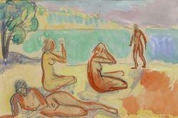 Bather on the beach by Carl Walter Liner, 1951