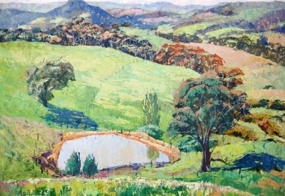 A Dam Near Clarendon by Ronald Bell, 1987