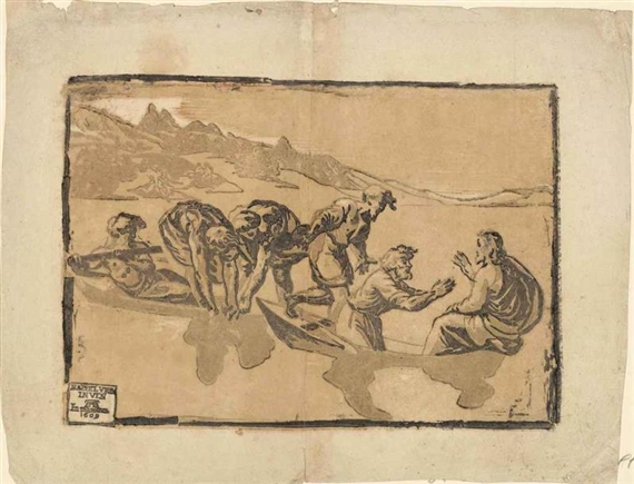 The Miracle of the Fishes (Bartsch XII.37.13) by Ugo Da Carpi, circa 1515