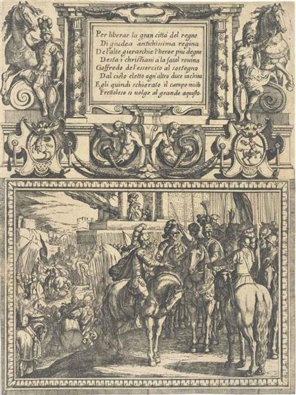 Set of 20 Works: Illustration for Canto I; from: Tasso's Jerusalem Delivered III (Bartsch by Antonio Tempesta