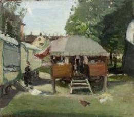 Wagon with hens by Willy Leopold Guggenheim Varlin, 1932