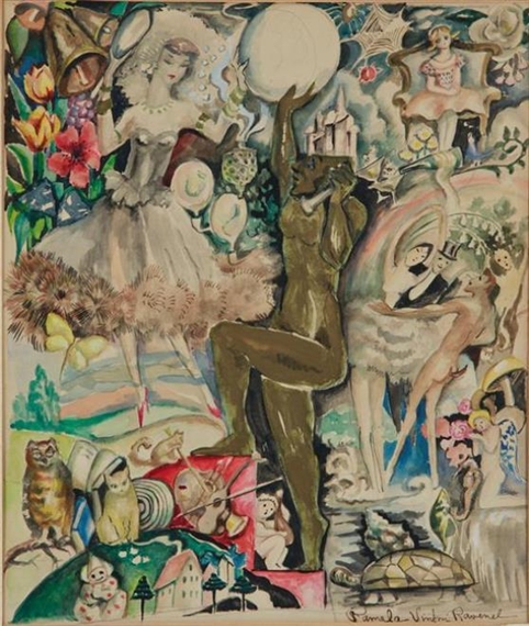 3 WORKS: ALLEGORY; LADY WITH GOLDEN HAIR; MYSTICAL CAMPFIRE by Pamela Vinton Ravenel